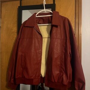 Women's Red Leather Jacket